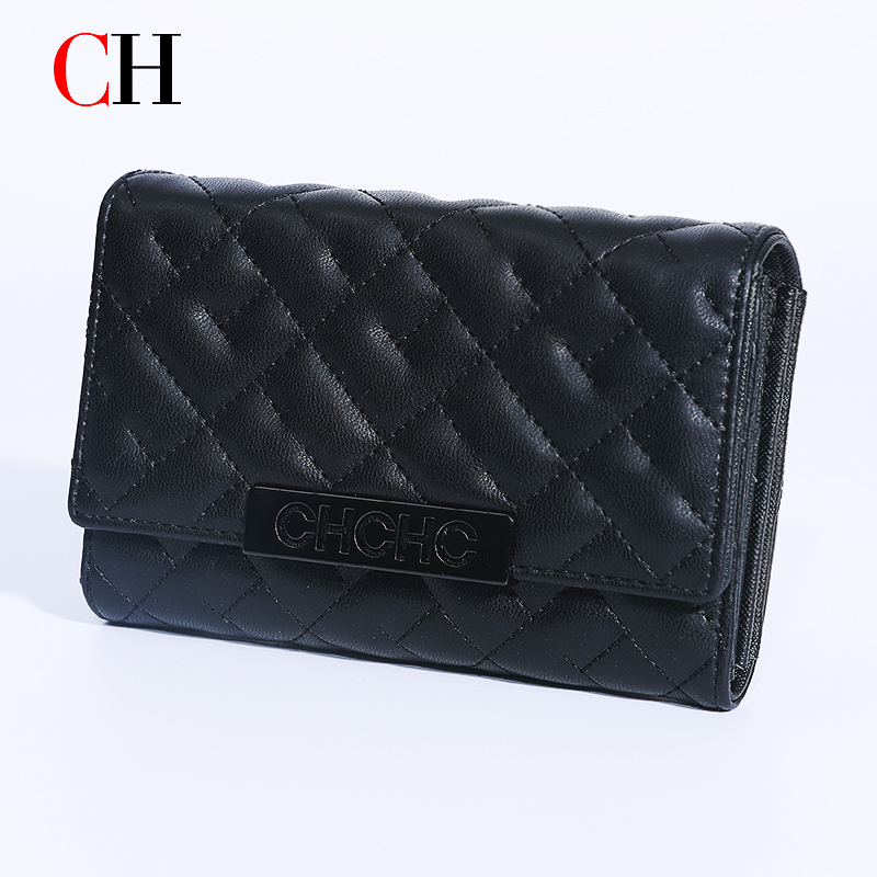 Travel Accessories You Need - CH Quilted Leather Effect Flap Purse