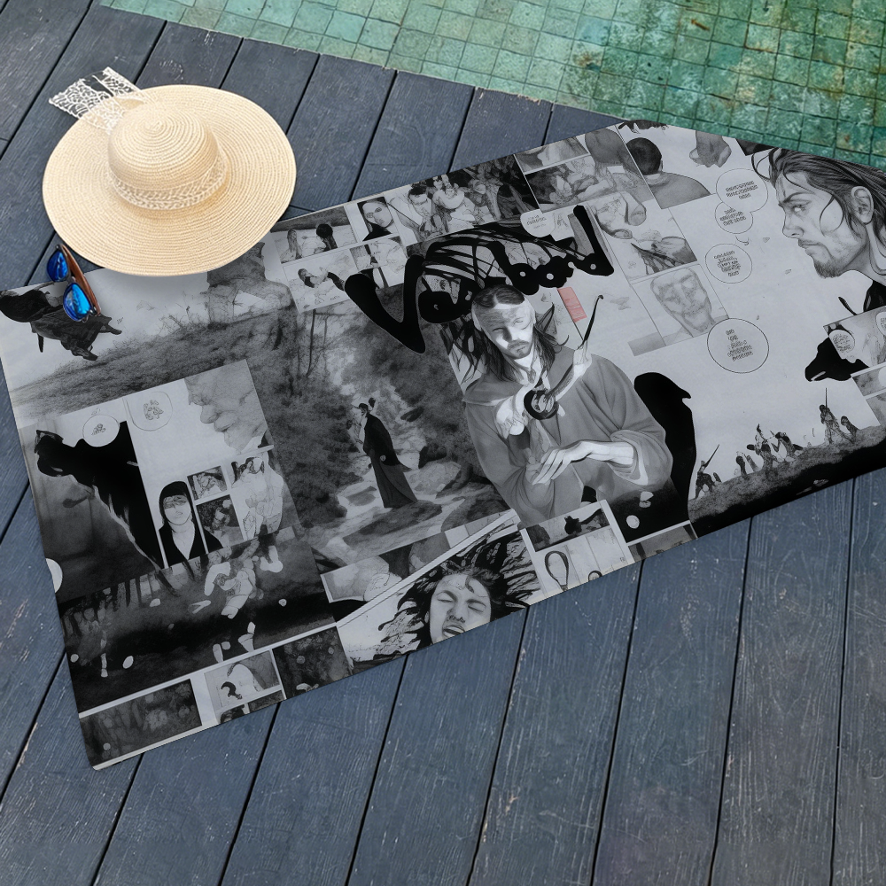 Travel Yoga Accessories - Japan Samurai katana Towel Beach Towels