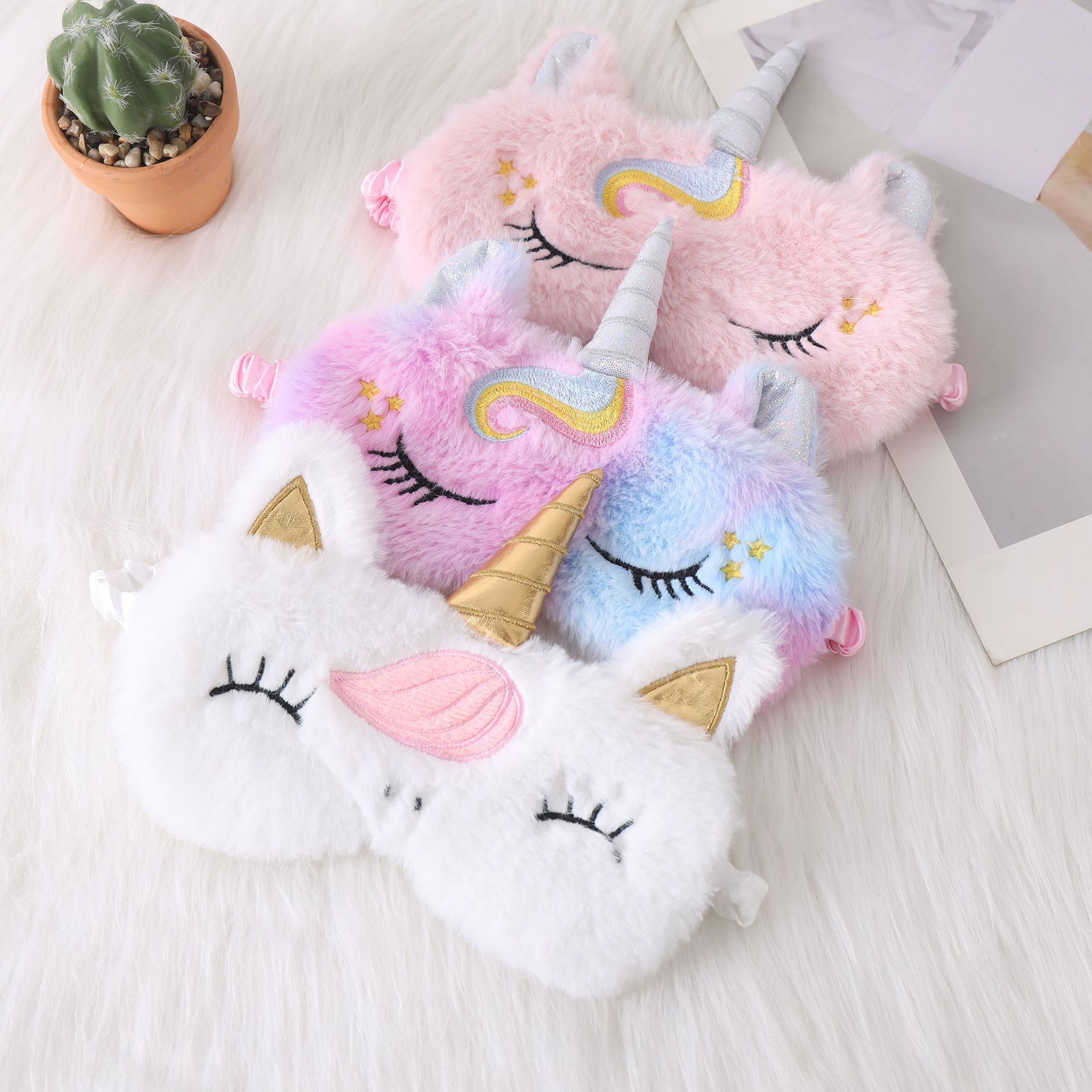 Eye Mask Sleep Travel - Soft Plush Sleeping Eye Masks Cute