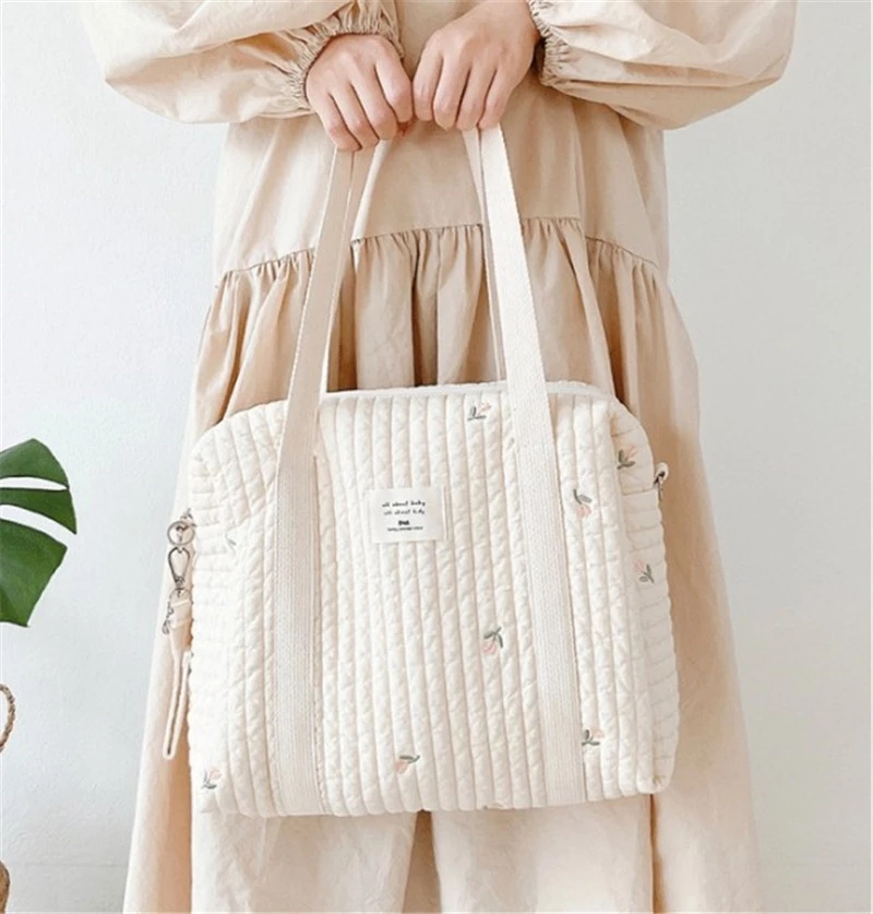Travel Accessories With Baby - Embroidered Mommy Bag Handbag Stroller Organizer
