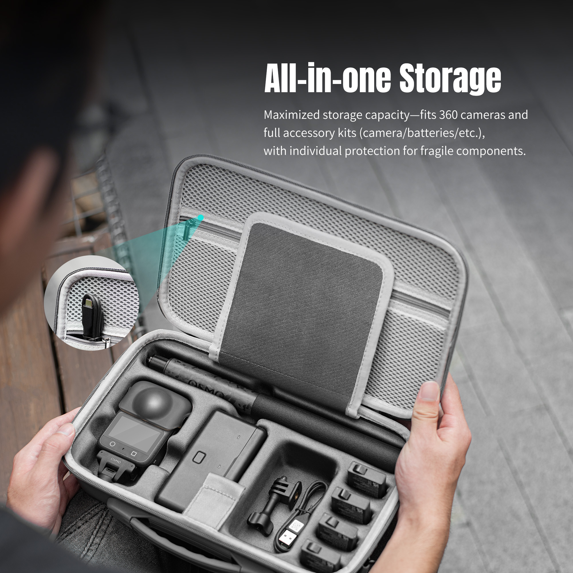 Travel Accessories Case - For DJI OSMO 360 Travel Carrying
