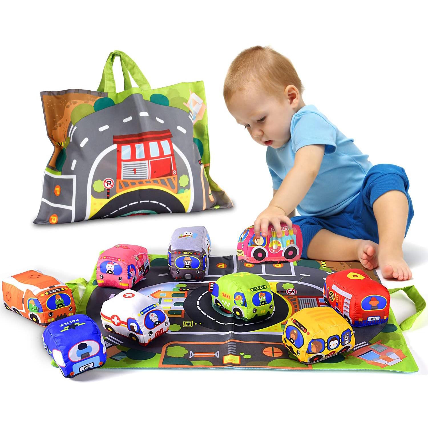 Travel Accessories With Baby - Soft Fabric Car Toy Set for