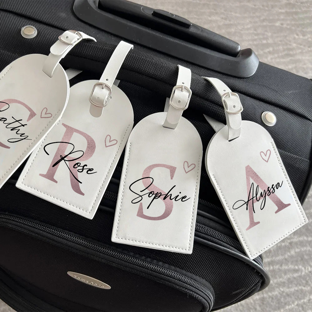 Travel Accessories List - Personalized PU Luggage Tag Heart Letter