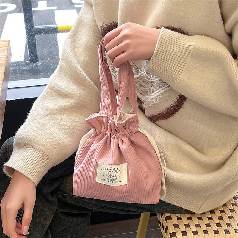 Fashion Corduroy Drawstring Ha - Travel Accessories Organizer Bag recension och pris