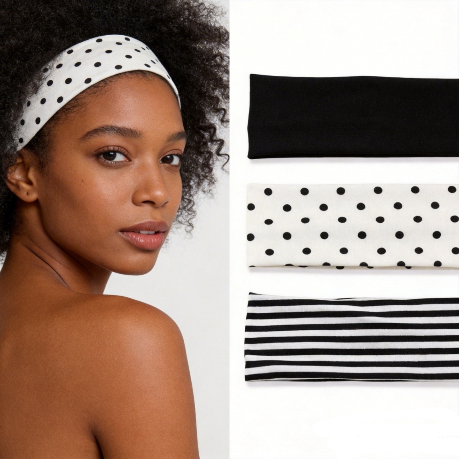 3Pcs Black & White Polka Dot S - Travel Yoga Accessories recension och pris