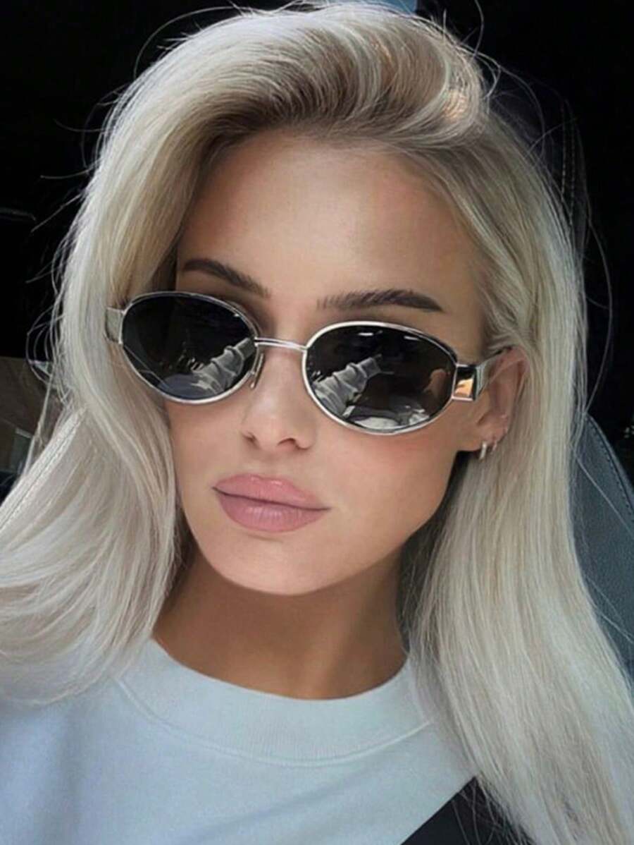 2 Pcs Oval Metal Sunglasses Fo - Travel Accessories For Women recension och pris