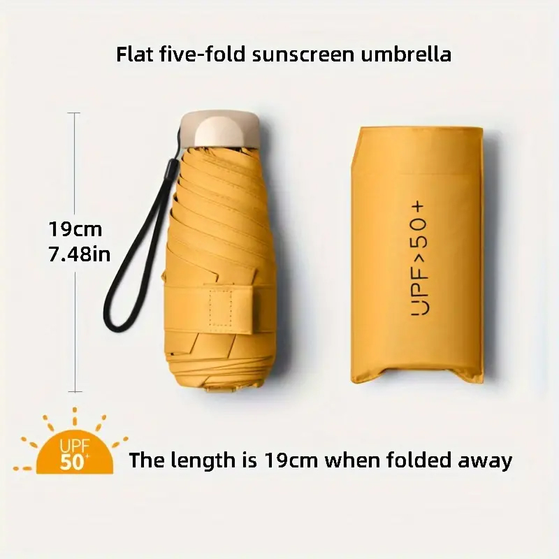Small Folding Umbrella Sun Wom - Travel Umbrella Compact recension och pris