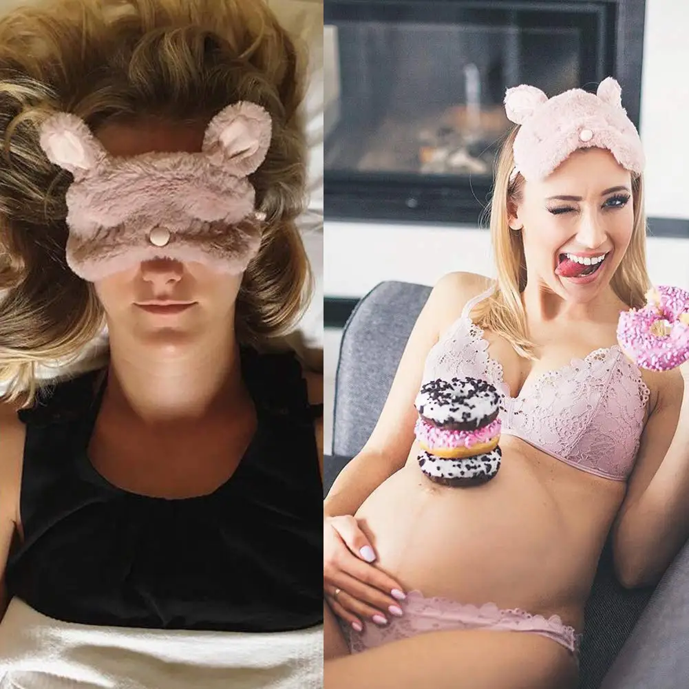 Cute Fuzzy Rabbit Ear Eye Mask - Eye Mask Sleep Travel recension och pris