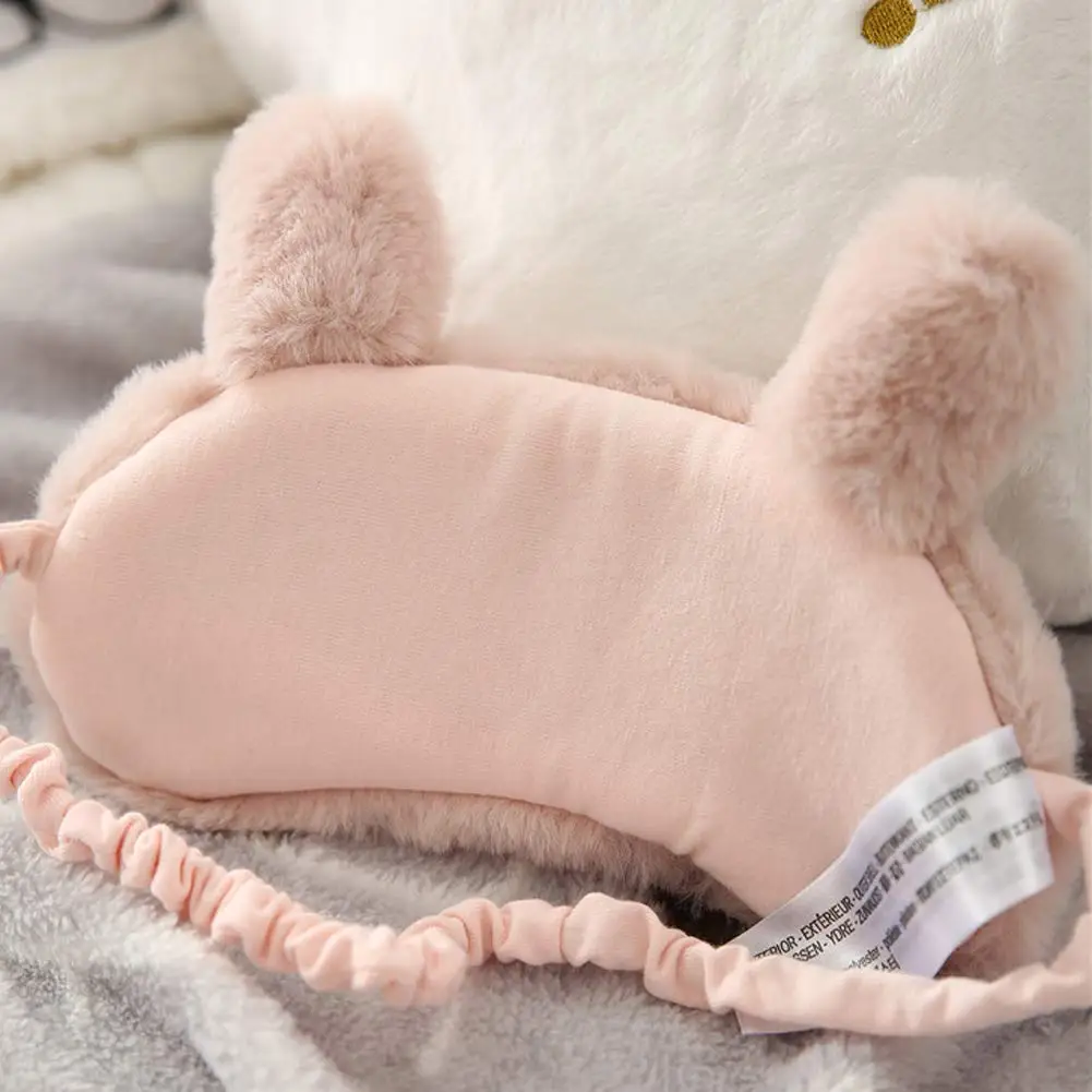 Cute Fuzzy Rabbit Ear Eye Mask - Eye Mask Sleep Travel recension och pris