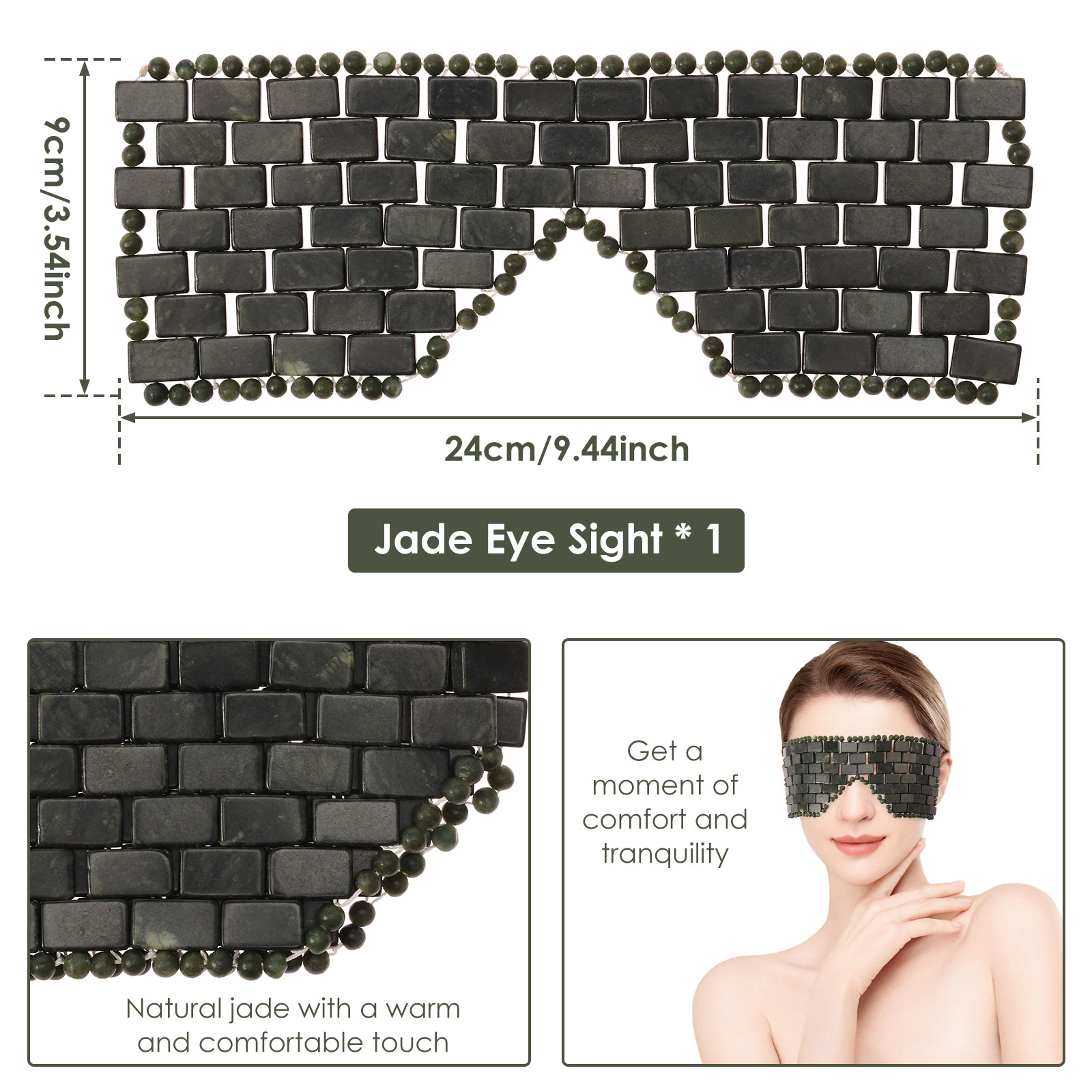 Jade Eye Mask Portable Jade St - Eye Mask Sleep Travel recension och pris