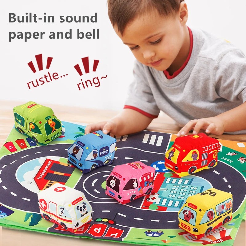 Soft Fabric Car Toy Set for Ba - Travel Accessories With Baby recension och pris