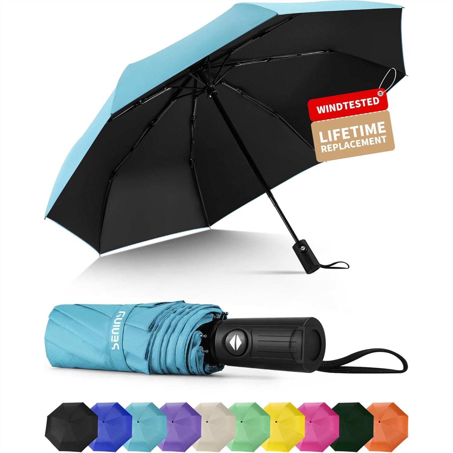 Windproof Travel Umbrella, Aut - Travel Umbrella Compact recension och pris