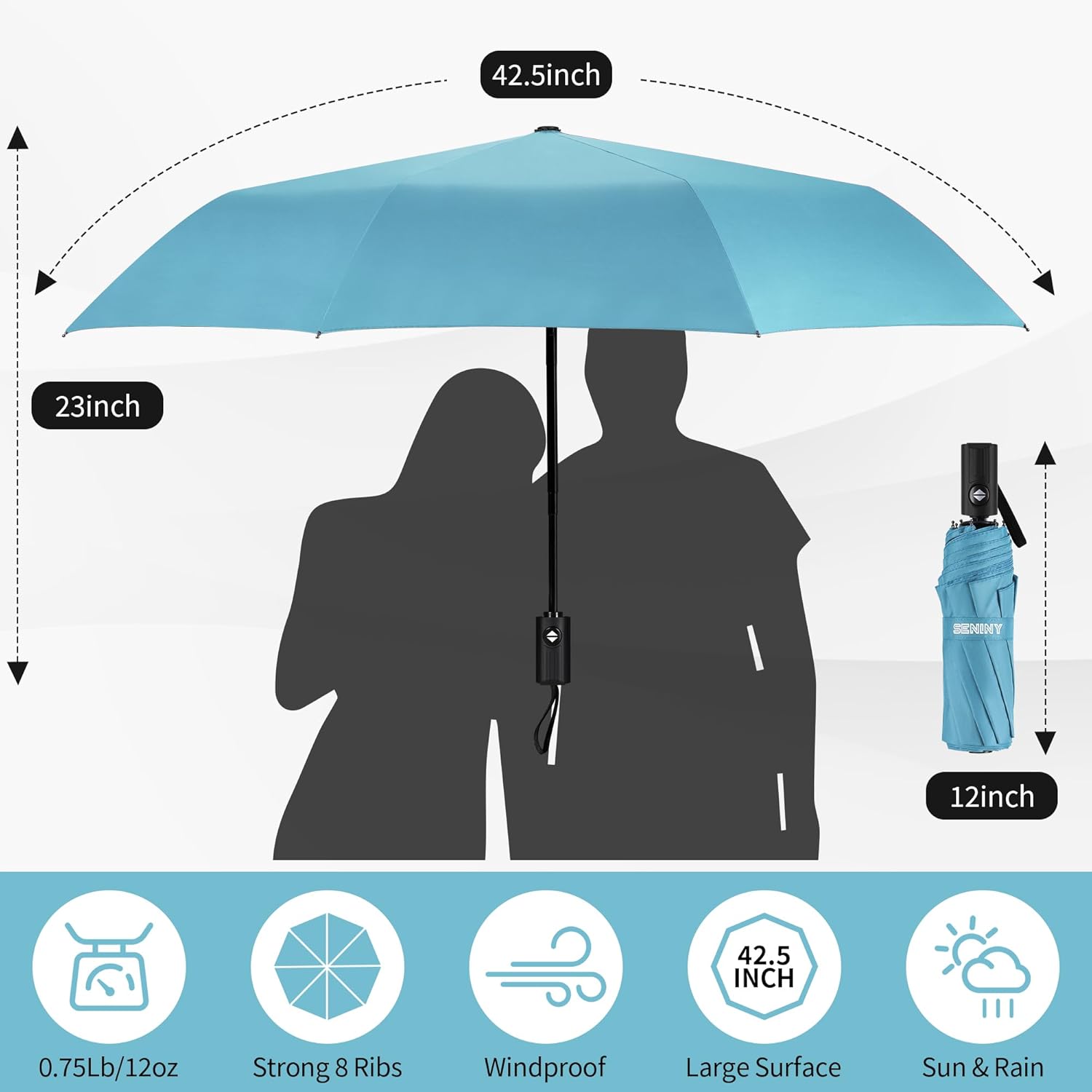 Windproof Travel Umbrella, Aut - Travel Umbrella Compact recension och pris