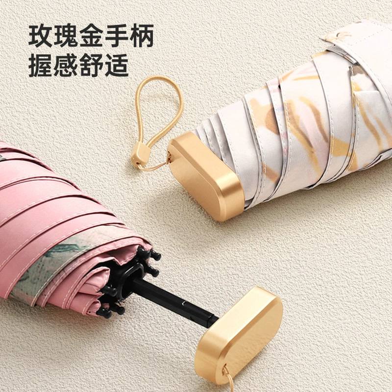 Oil Painting Style UPF50+ Sun  - Travel Umbrella Compact recension och pris
