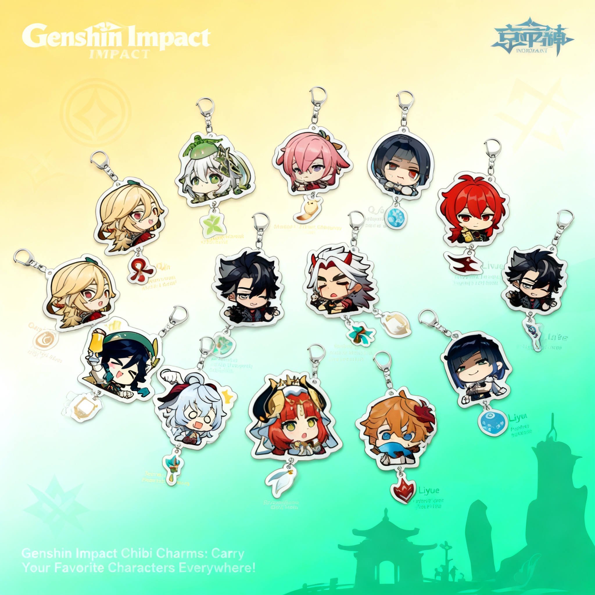 Genshin Impact Acrylic Keychai - Travel Accessories Gifts recension och pris
